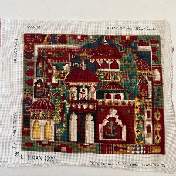 EHRMAN FAIZABAD Needlepoint Completed Finished Tapestry By Annabel Nelliet - Picture 12 of 16